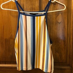 Striped cropped tank top